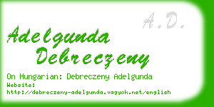 adelgunda debreczeny business card